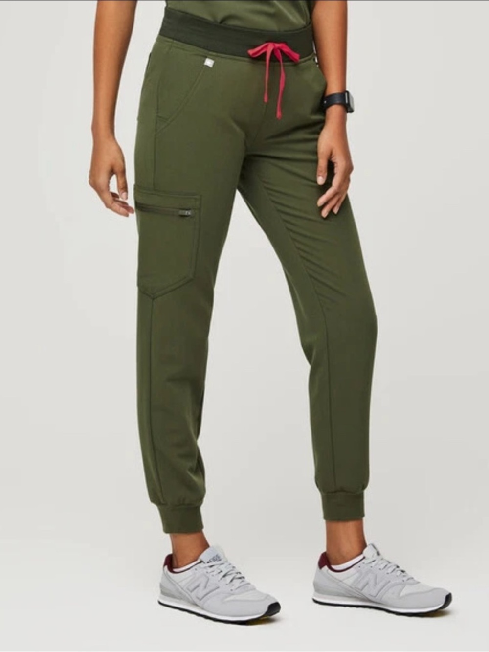 Figs Zamora Jogger Scrub Trouser in Olive Green Sz XXS
